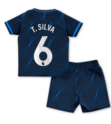 Chelsea Thiago Silva #6 Bortaställ Barn 2023-24 Kortärmad (+ Korta byxor)